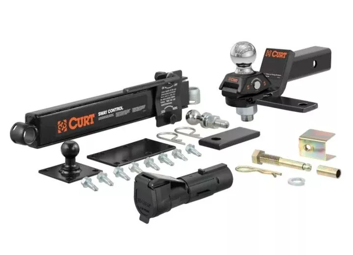 Curt RV Towing Starter Kit (Cushion Hitch, Sway Control, Echo Brake Controller)• 45190
