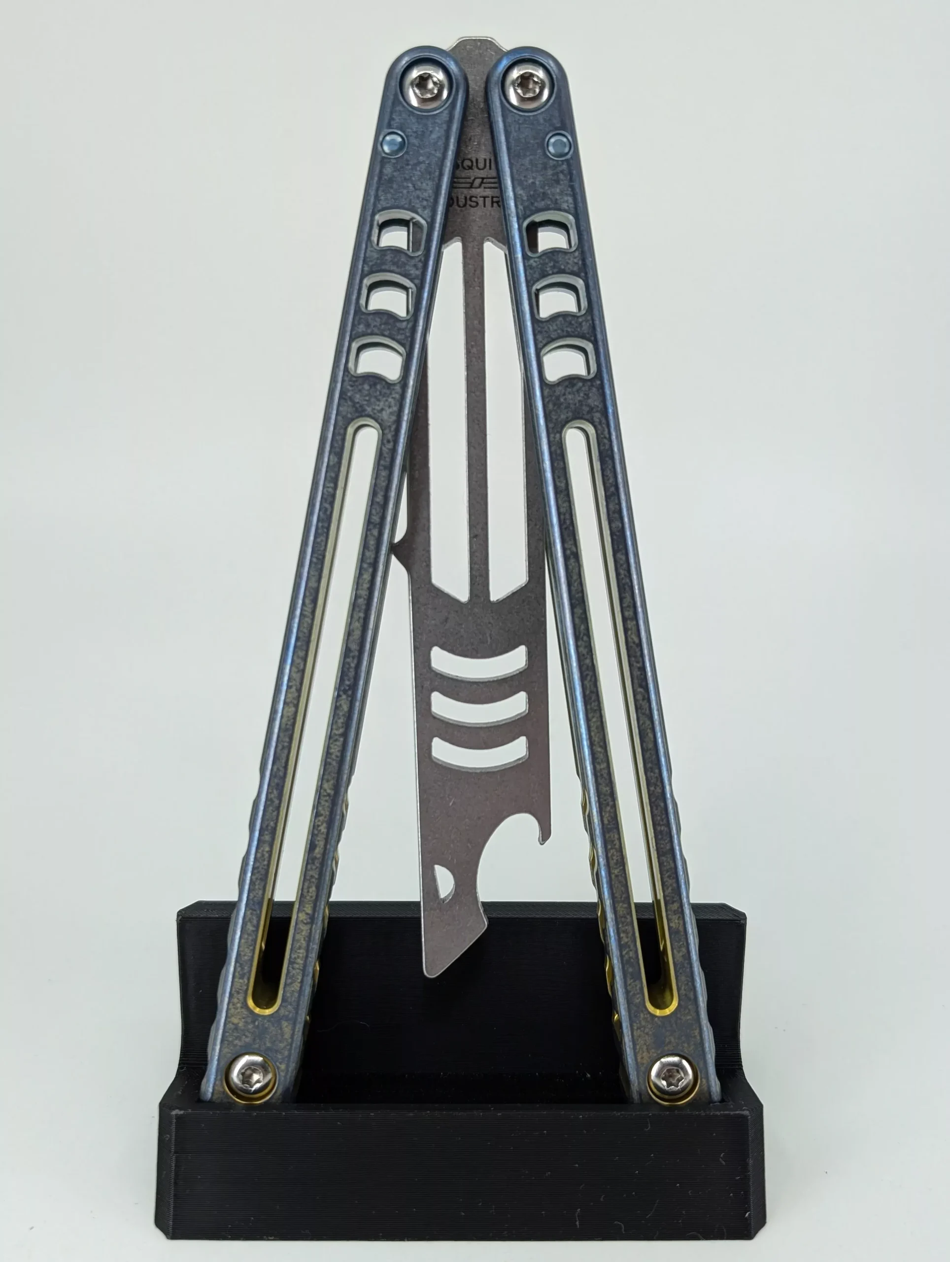 Custom Squid Industries Madko Titanium Anodized Blue/Yellow Stonewashed Trainer