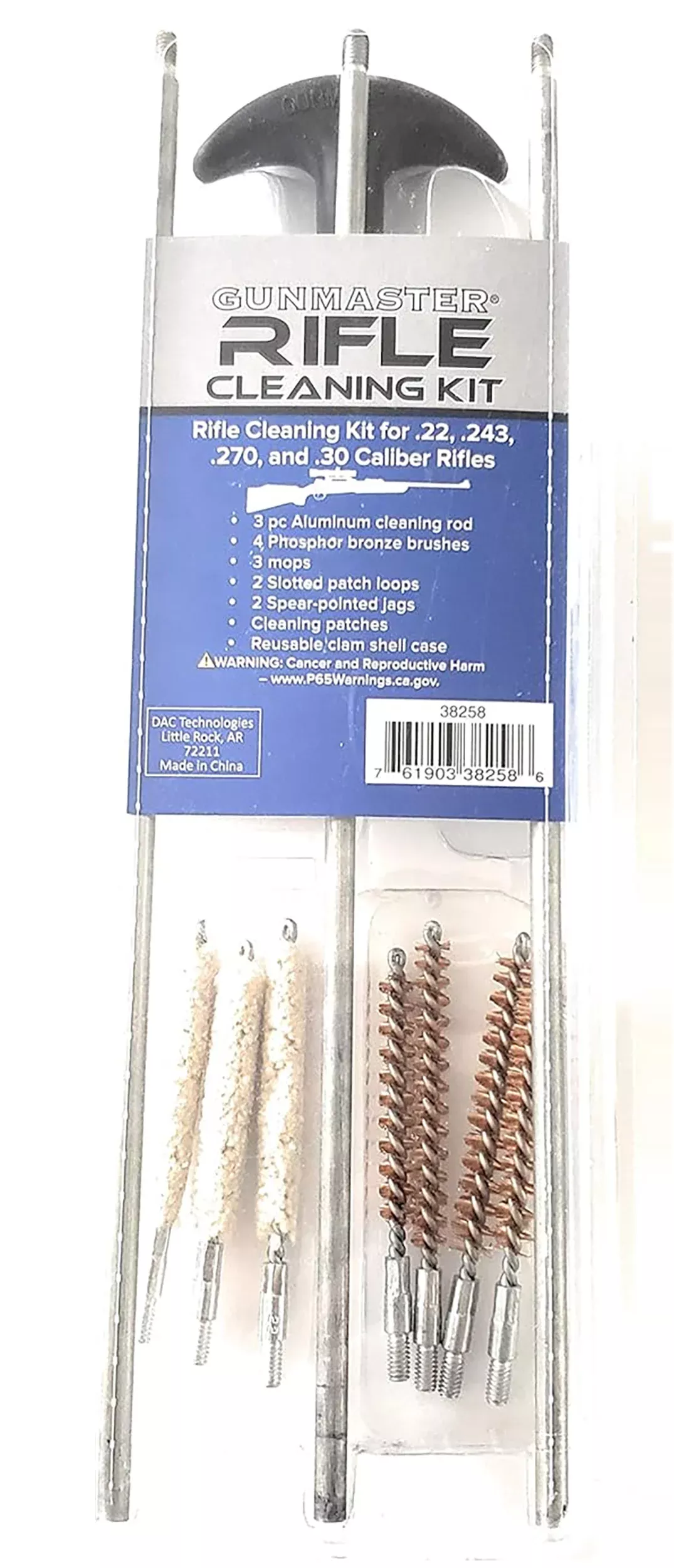 DAC Gunmaster Universal Rifle Cleaning Kit, 16-Piece Set with Ratchet Handle 38258