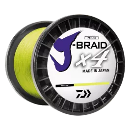 Daiwa J-Braid Braided Line X4 - Flo Yellow - 20 LB. (150 YDS.)