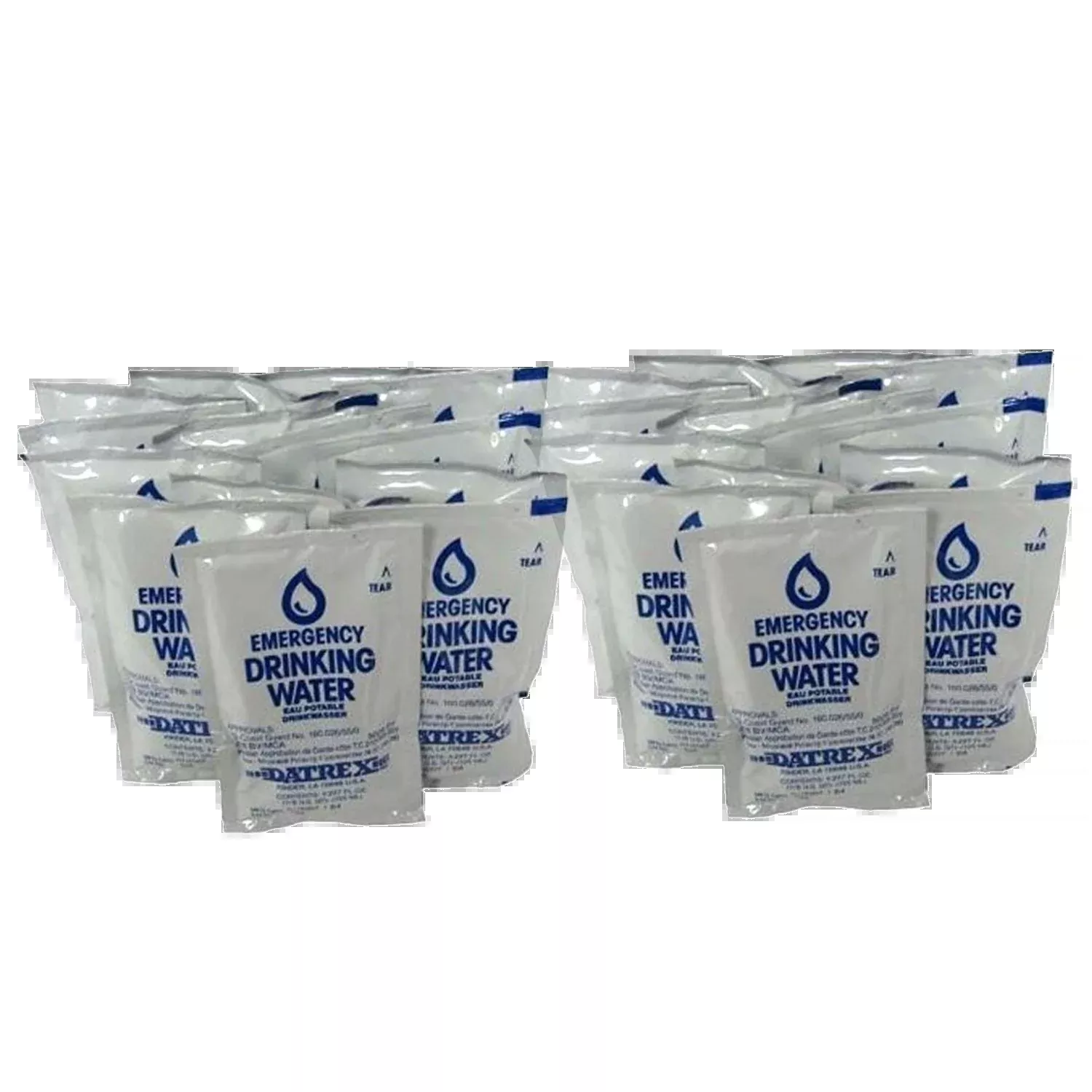 Datrex - Emergency Water pouches - 72 Hour Water Supply - 24 Pack