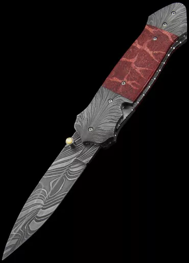 David Steier Apple Coral Damast Custom Knife
