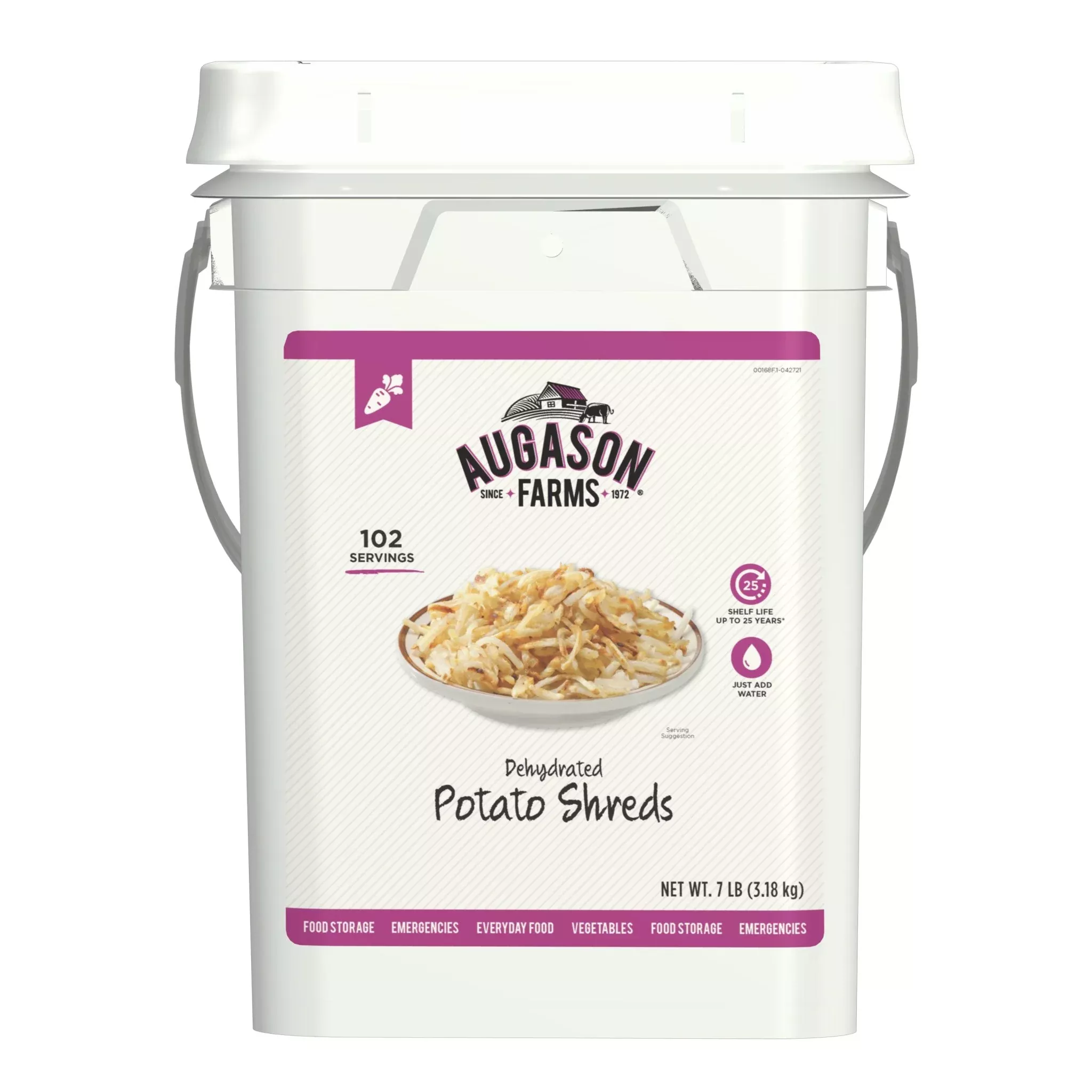Dehydrated Potato Shreds Pail, 102 Servings (SC)