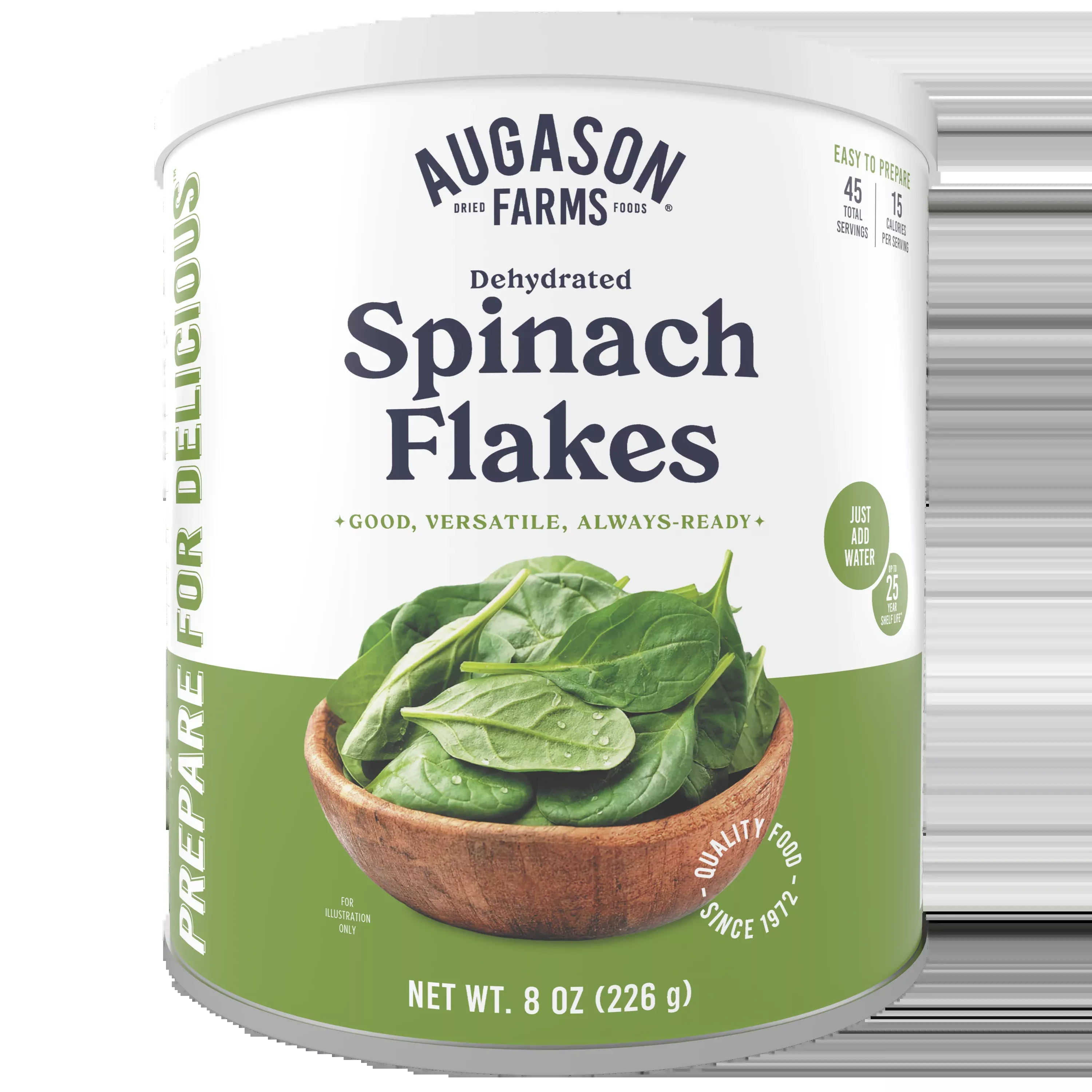 Dehydrated Spinach Flakes Can, 45 Servings