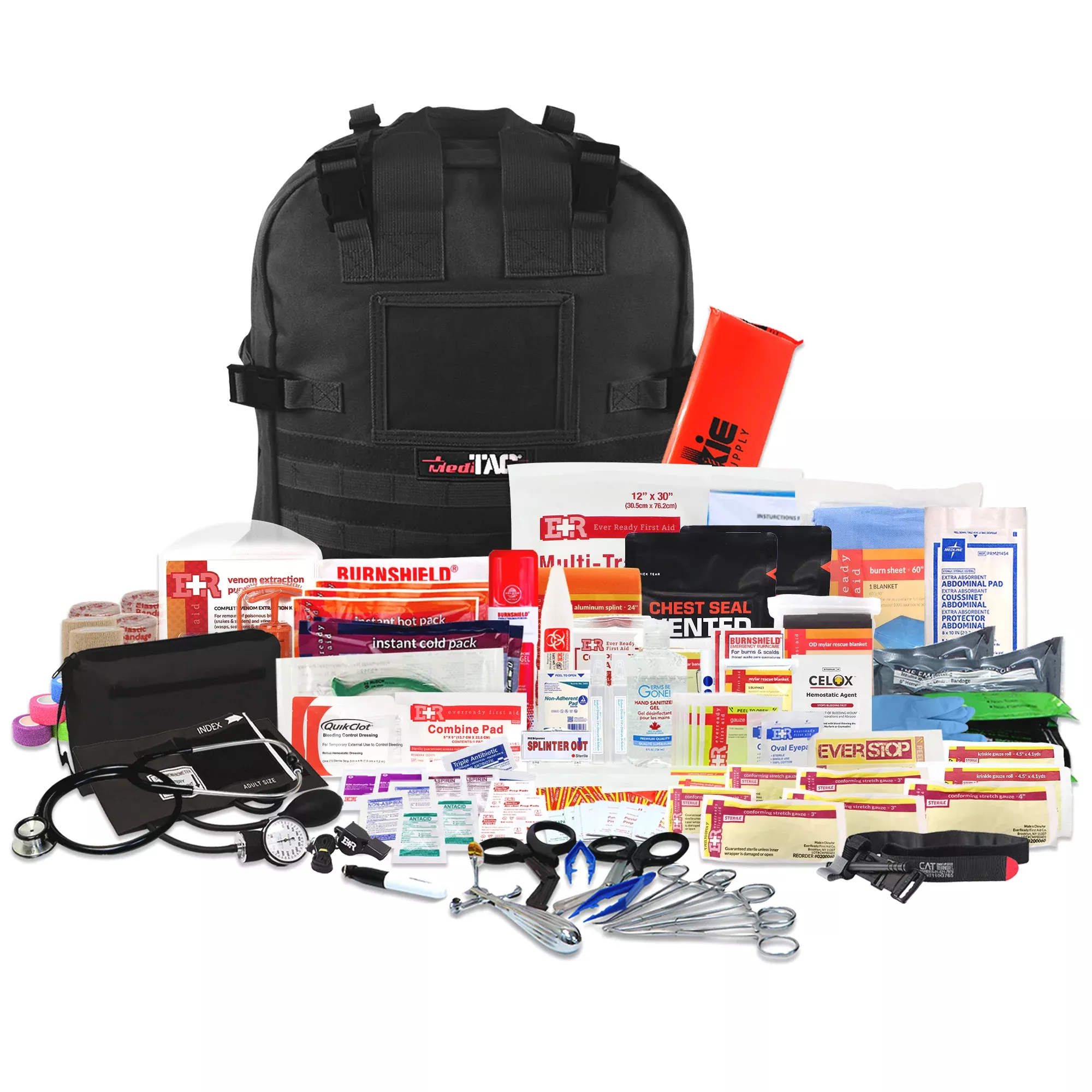 Deluxe Tactical Medical Kit with CAT Tourniquet & Bleeding Control