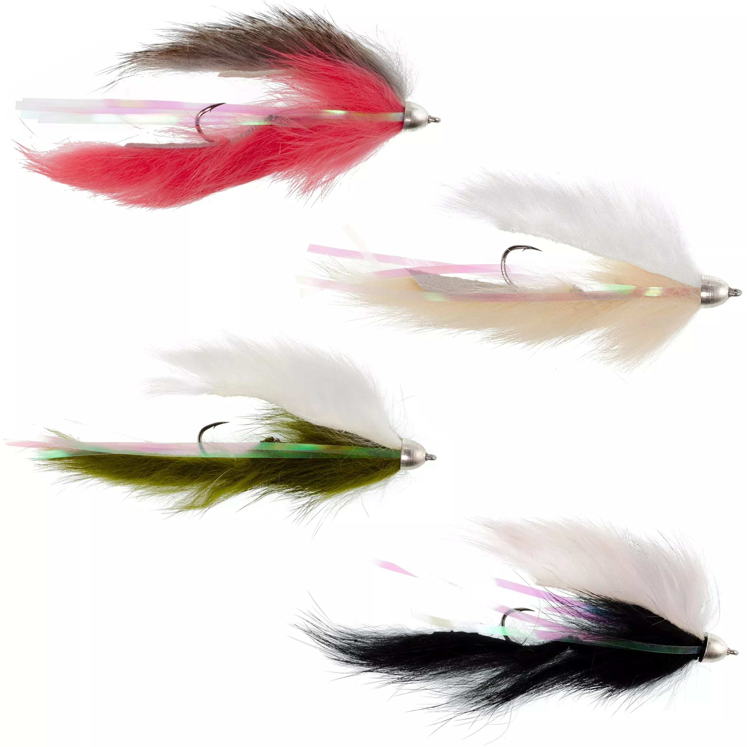 Dolly Llama Stinger Streamer Flies Collection – Set of 4 Salmon Steelhead Trout Alaska Fly Fishing Flies – Hook Size 4