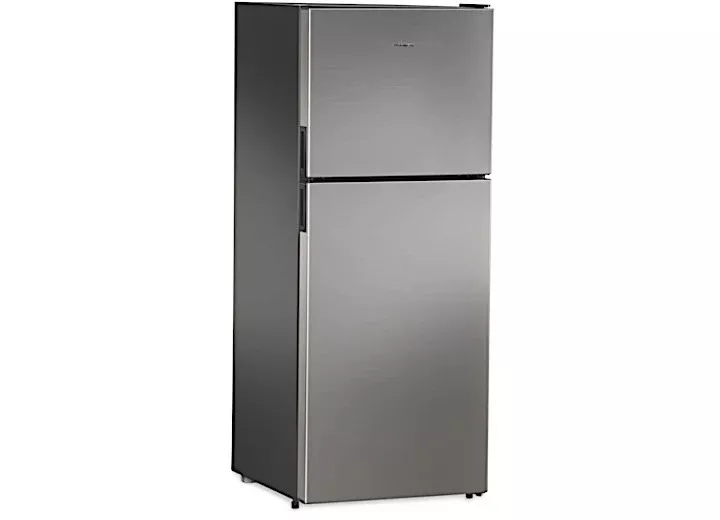Dometic 10 Cubic Foot 12 Volt DC Dual Compartment Refrigerator with Freezer, Left Hand Hinges, Stainless• 9600026947