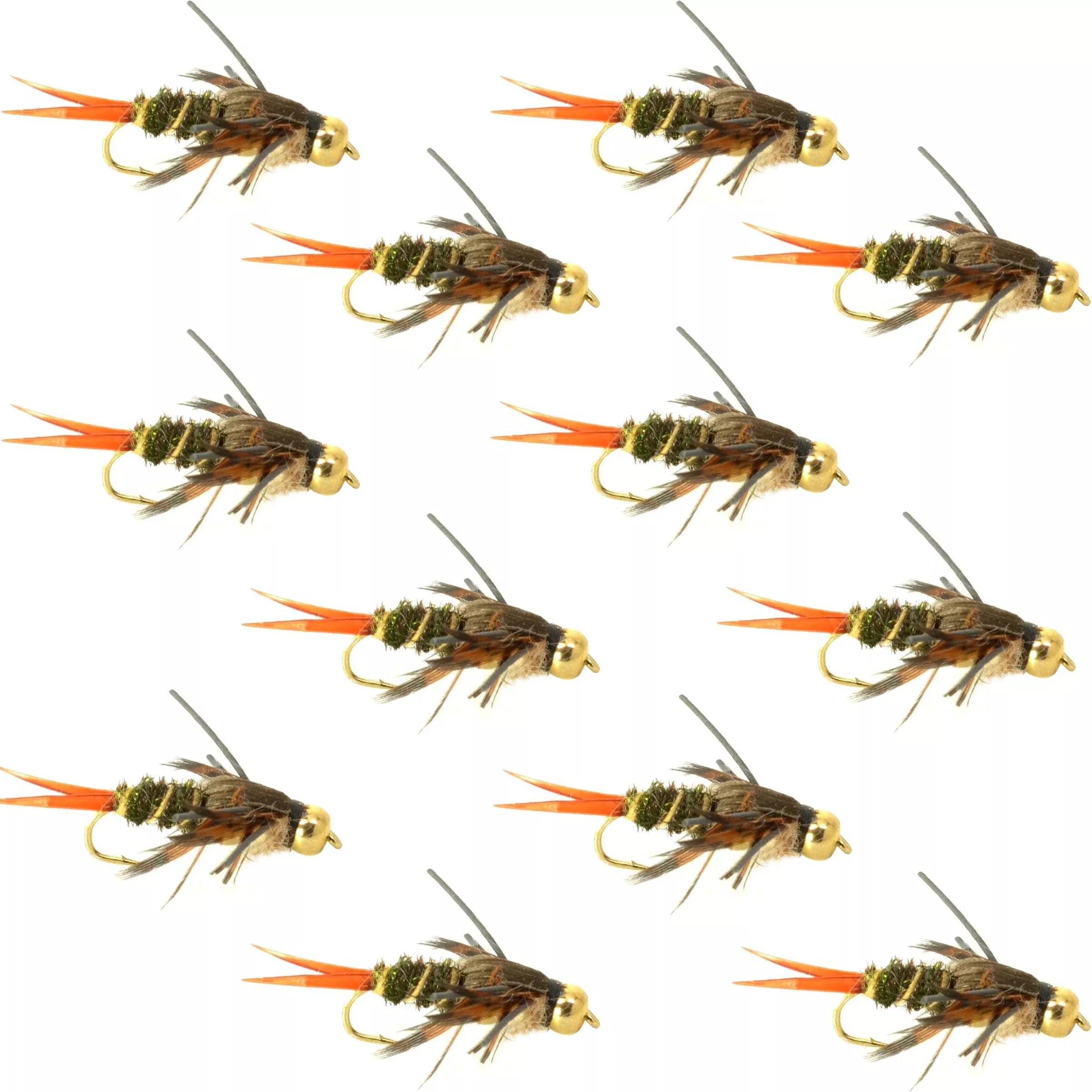 Double Bead Twenty Incher Nymph Fly Fishing Flies – 1 Dozen Flies Hook Size 10