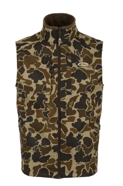 DRAKE Men’s Windproof Softshell Old School Camo Vest – DS7523