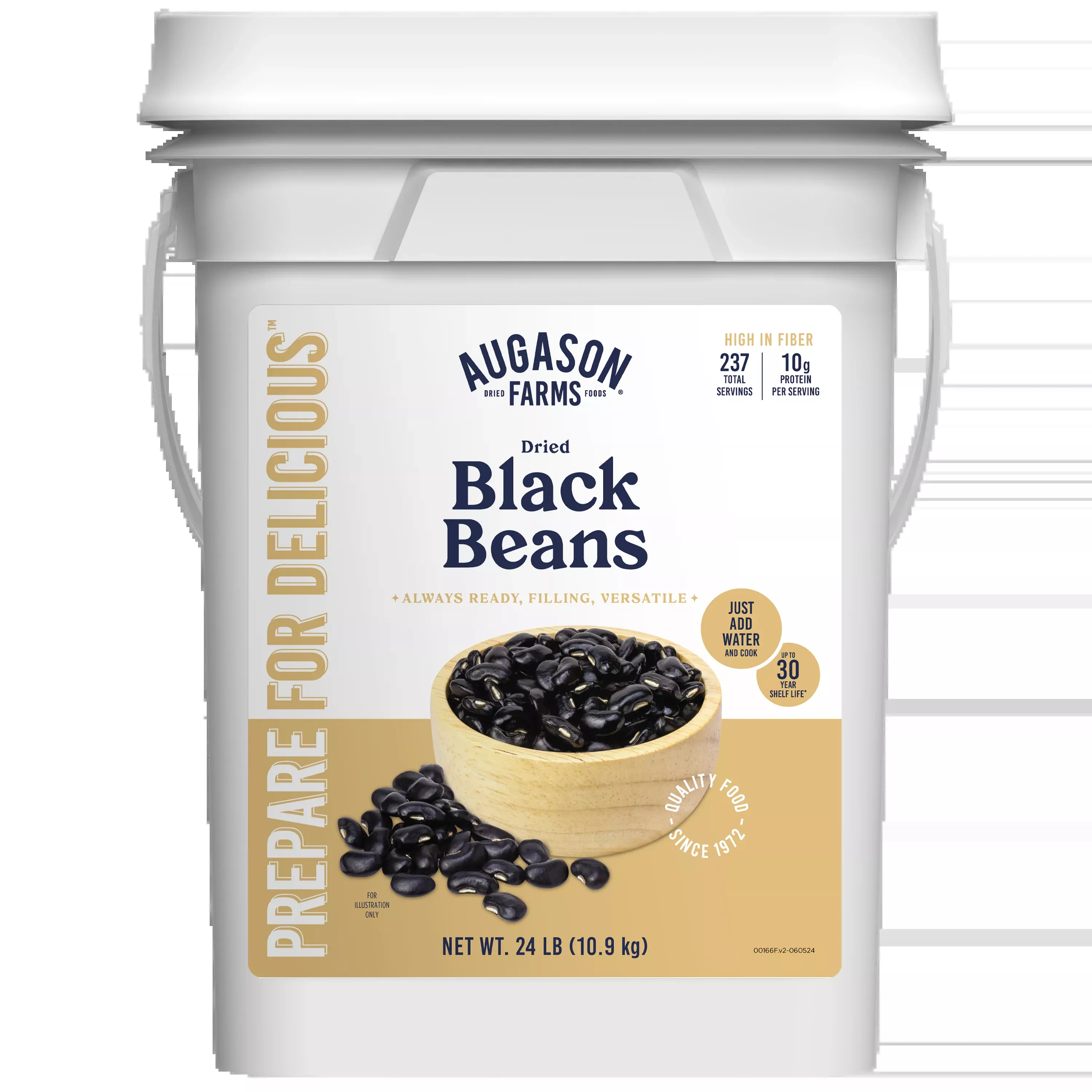 Dried Black Beans 4-Gallon Pail, 237 Servings