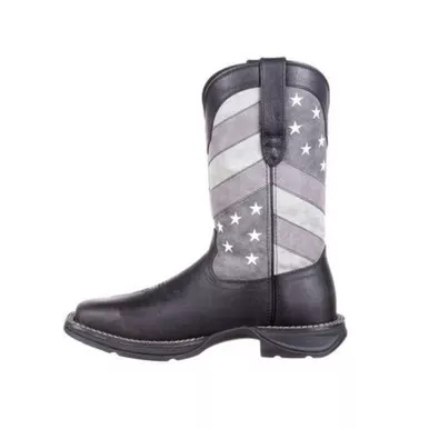 DURANGO Rebel Faded Black/Charcoal Gray Flag Western Boots