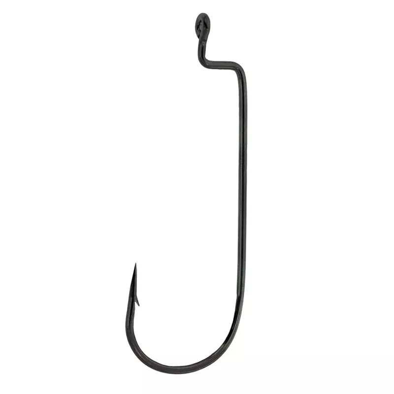 Eagle Claw Lazer Worm Round Bend Hook Black 2/0