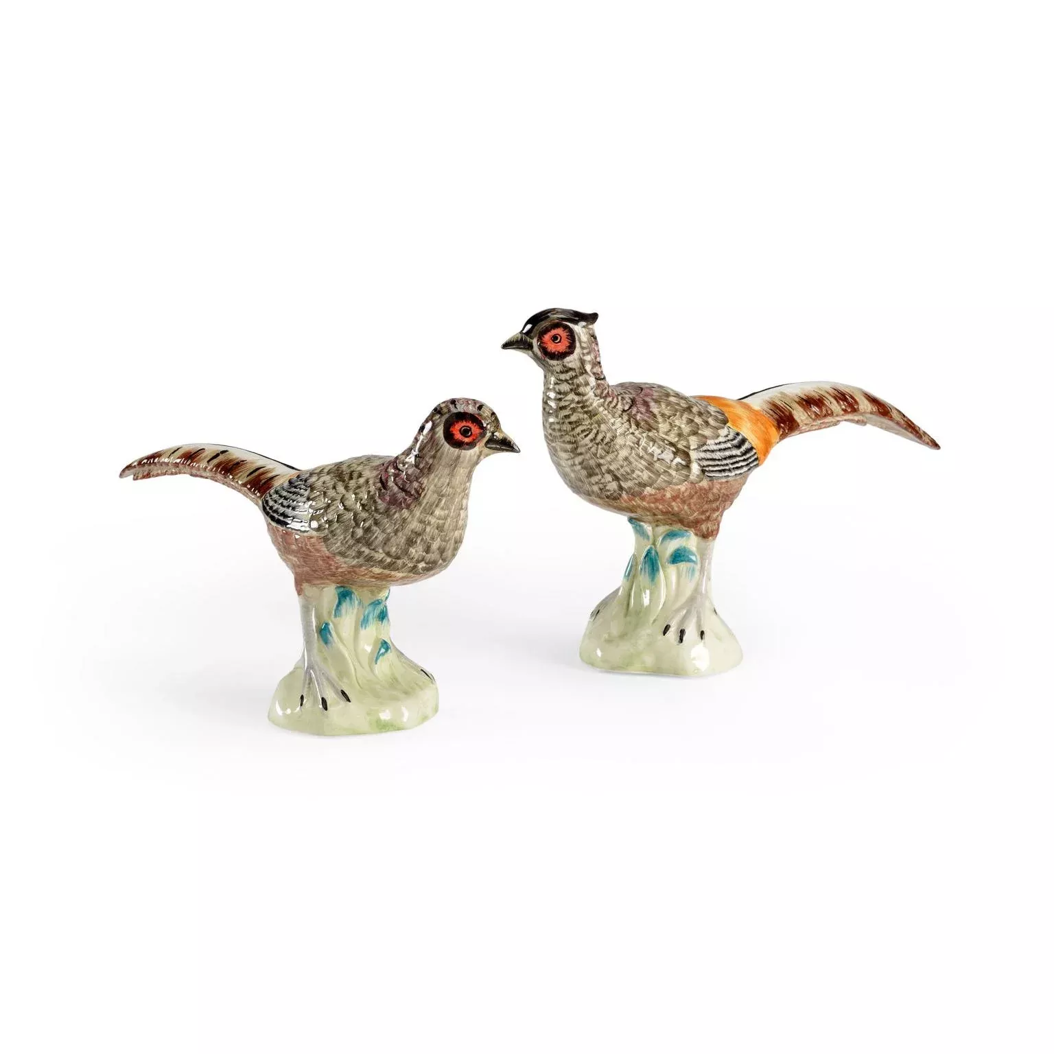 Elegant Euro Ceramic Pheasants (Set of 2)