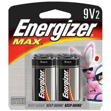 Energizer Max 9 Volt Battery 2 Pack