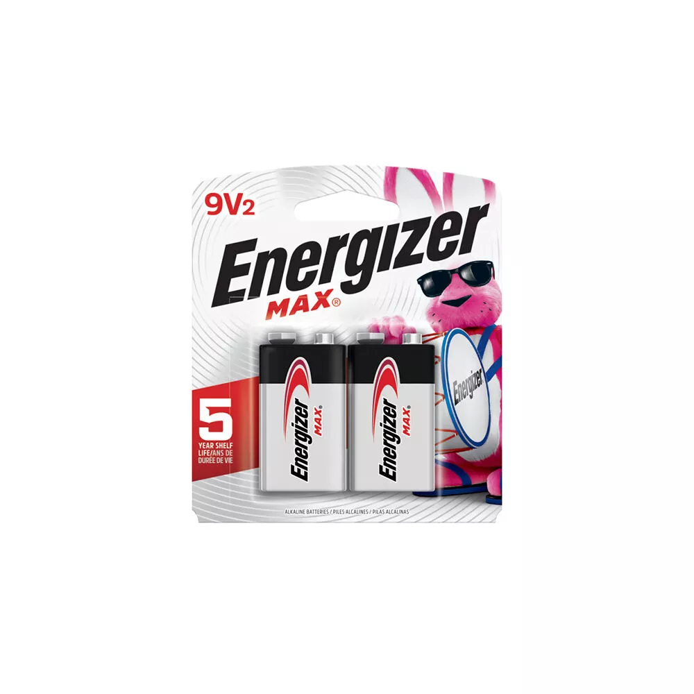 Energizer MAX Alkaline 9 Volt Batteries, 2 Pack