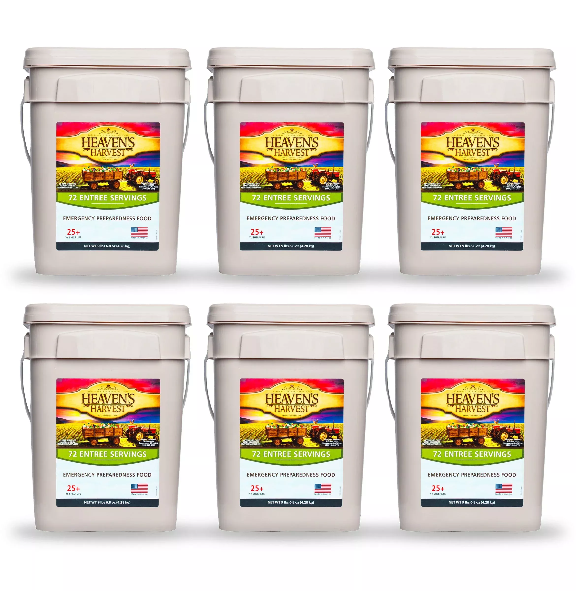 Entree Bucket- 6 Pack - Emergency Survival Food Kit