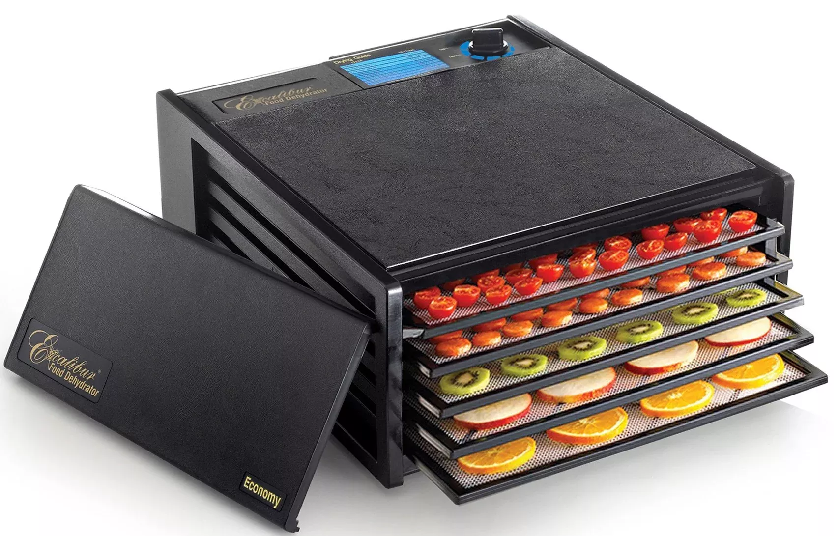 Excalibur 2500ECB Black 5-Tray Food Dehydrator – 8 Square Feet