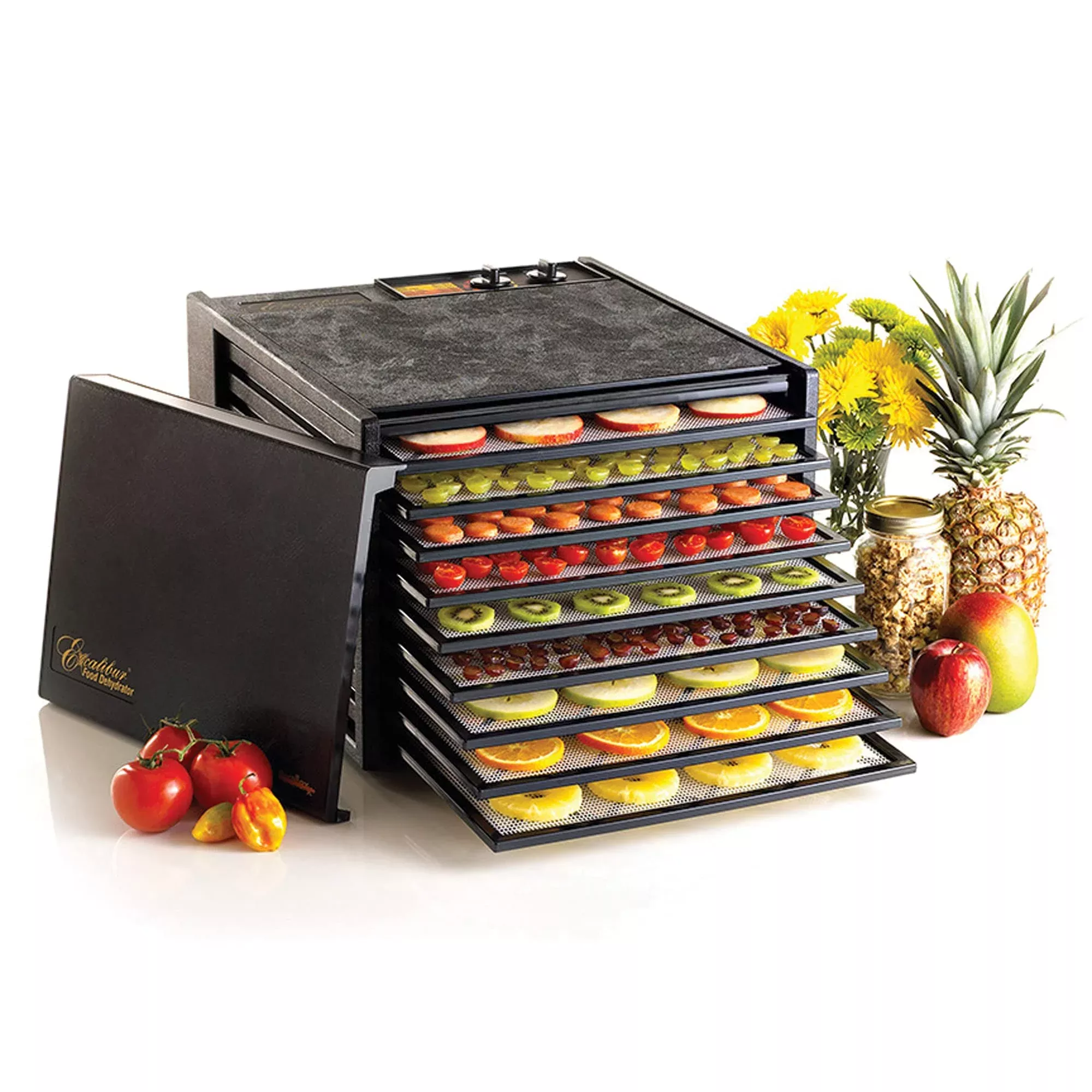 Excalibur 3926TB Food Dehydrator 9-Tray Electric with 26-hour Timer – Black