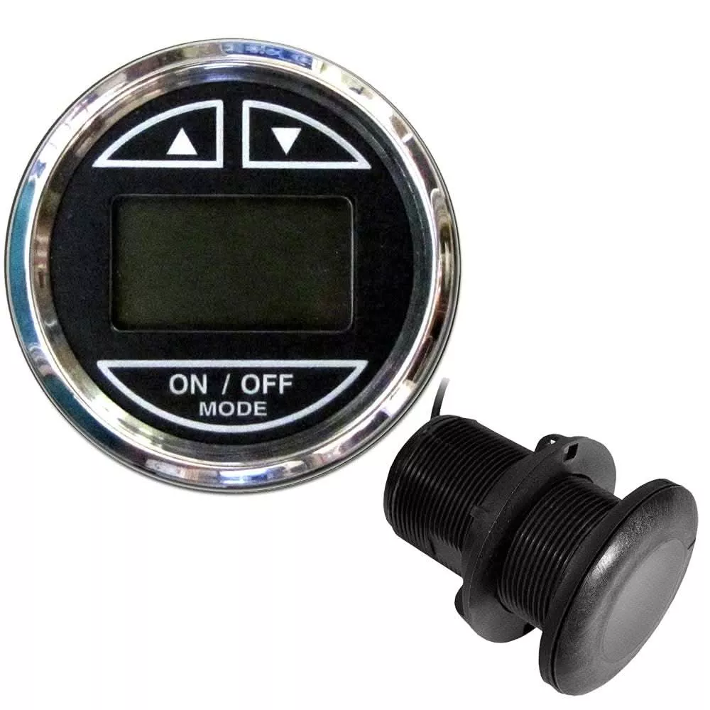 Faria 2″ Depth Sounder with Thru-Hull Transducer – Chesapeake Black – Stainless Steel Bezel – 13795