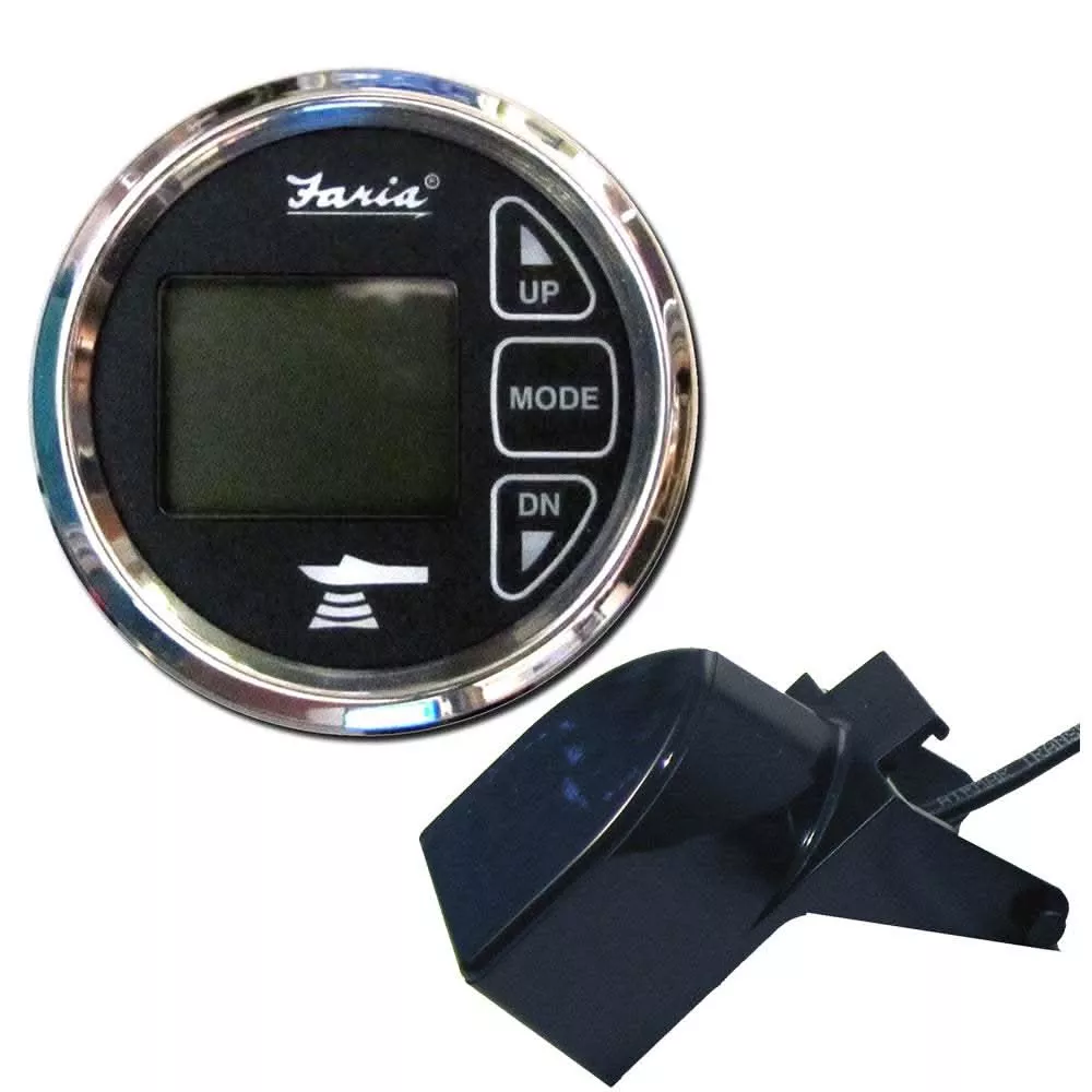 Faria 2" Dual Depth Sounder with Air & Water Temp Transom Mount Transducer - Chesapeake SS White - 13852