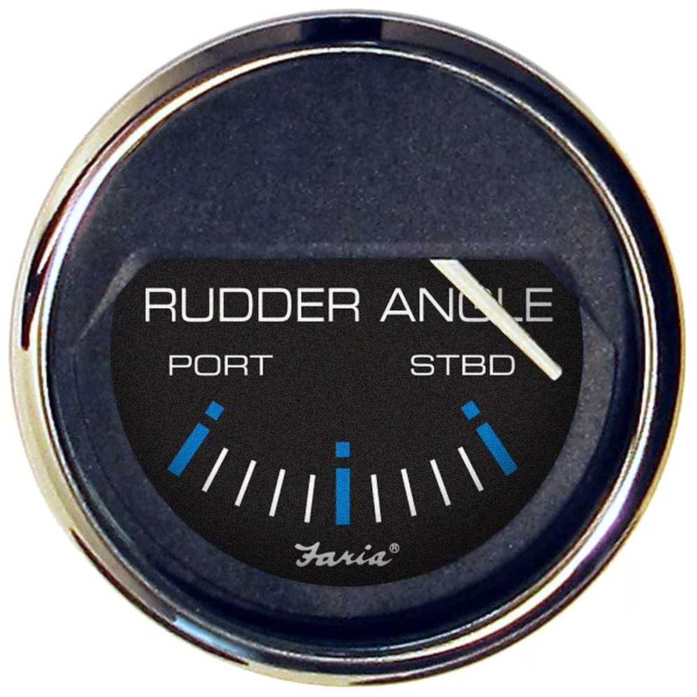Faria Chesapeake Black 2 Rudder Angle Indicator Gauge