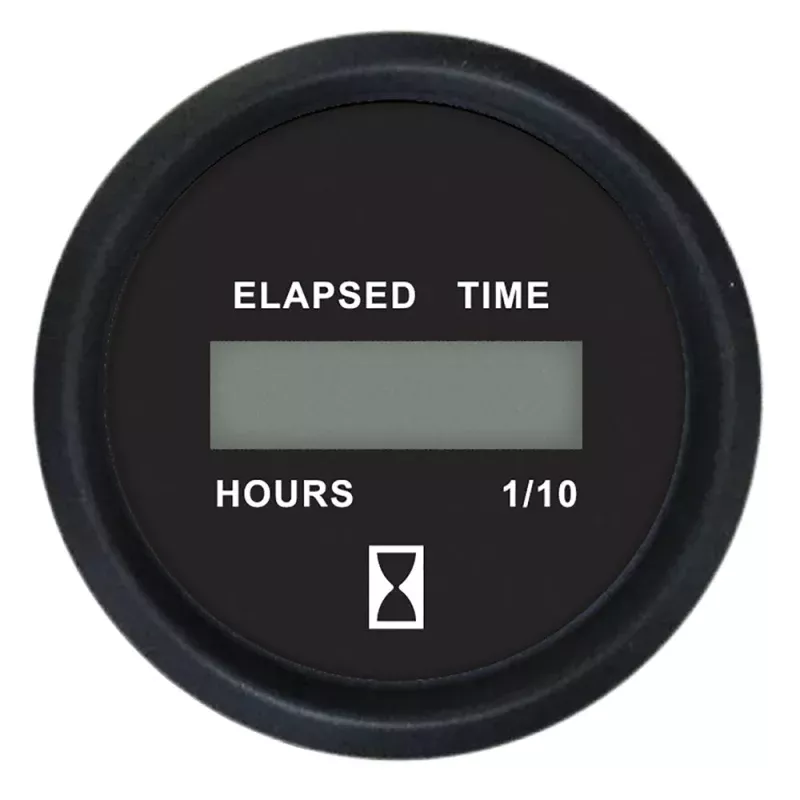 Faria Euro Black 2″ Digital Hourmeter Gauge
