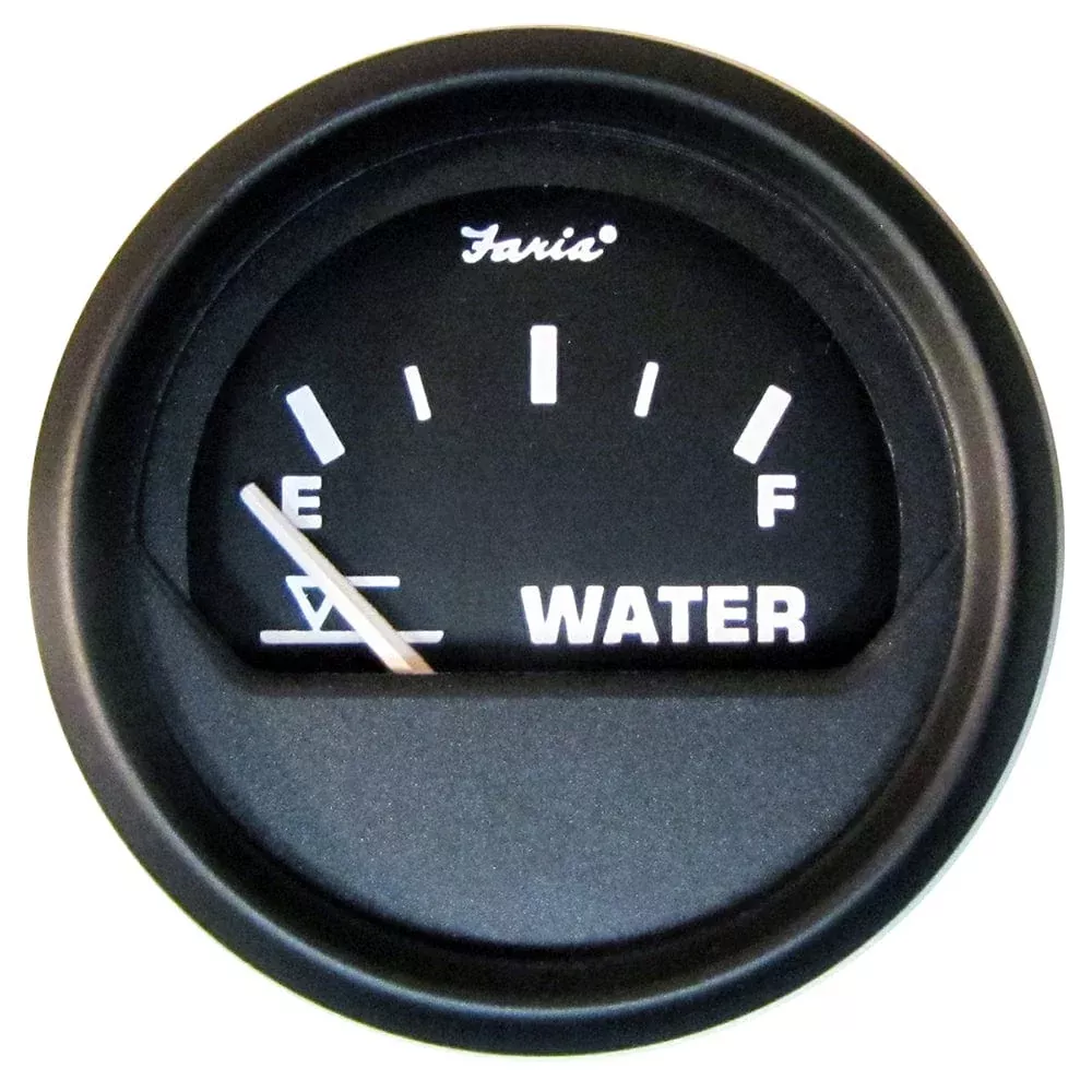 Faria Euro Black 2″ Tank Level Gauge – Potable Water