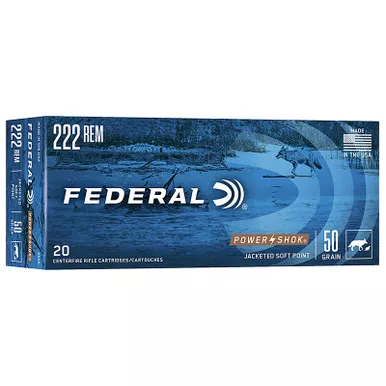 Federal 222A PowerShok 222 50 GR JSP 20 Rounds