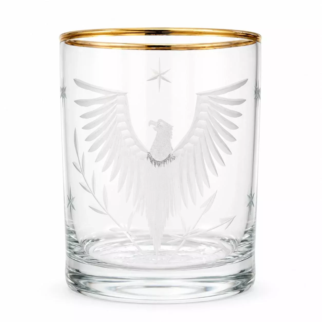 Federal Eagle with Gold Band Double Old Fashioned Glass