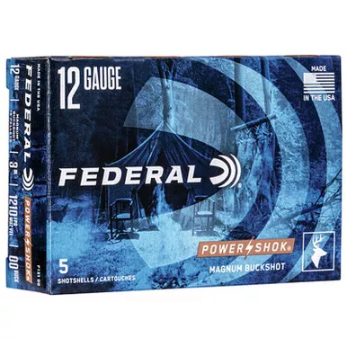 Federal F13100 PowerShok 12 Gauge 3″ 15 Pellets 00 Shot 5 Rounds