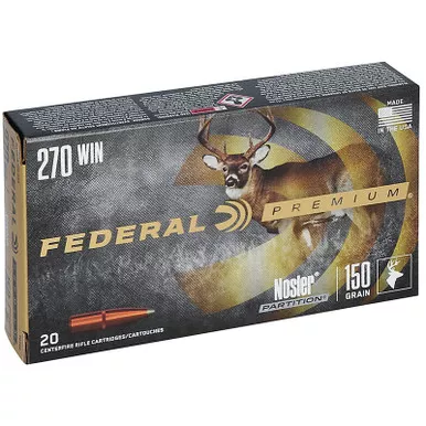 Federal P270E Premium 270 150 GR Nosler Partition 20 Rounds