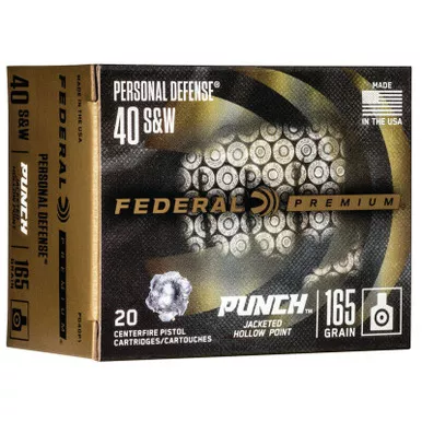 Federal PD40P1 Power Point 40 S&W 165 GR JHP 20 Rounds