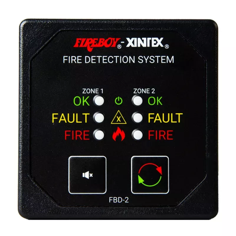 Fireboy-Xintex Two Zone DetectionAlarm Panel – 2-5/8 Display – 12/24V DC