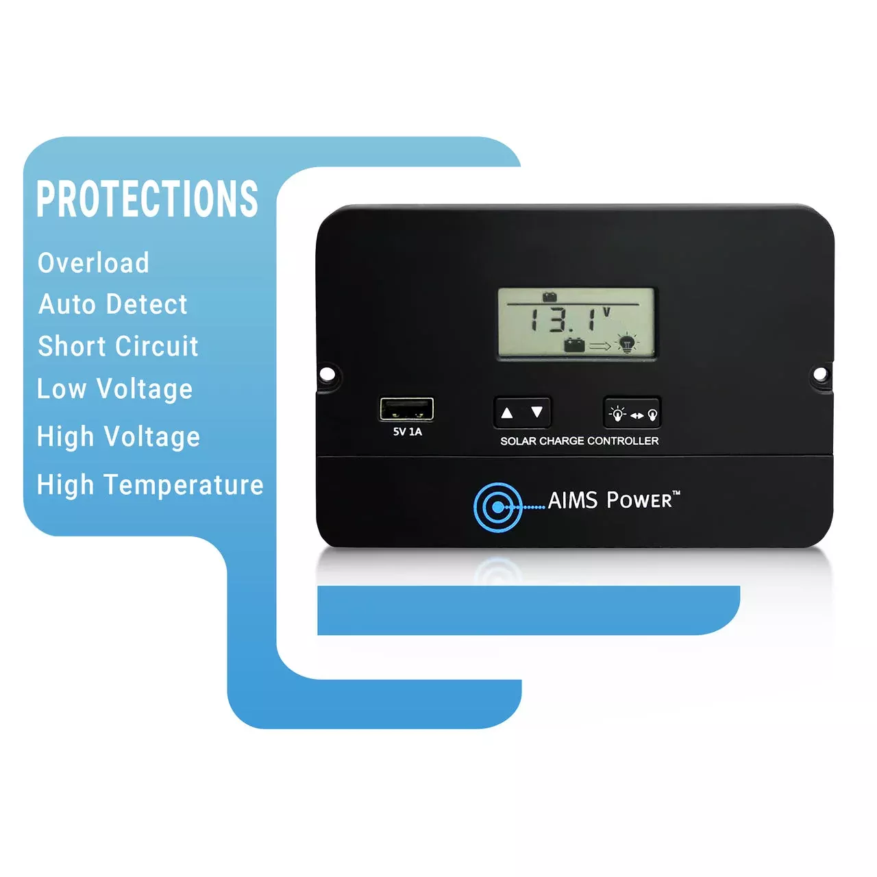 Flush Mount 10 Amp Charge Controller PWM 12/24V