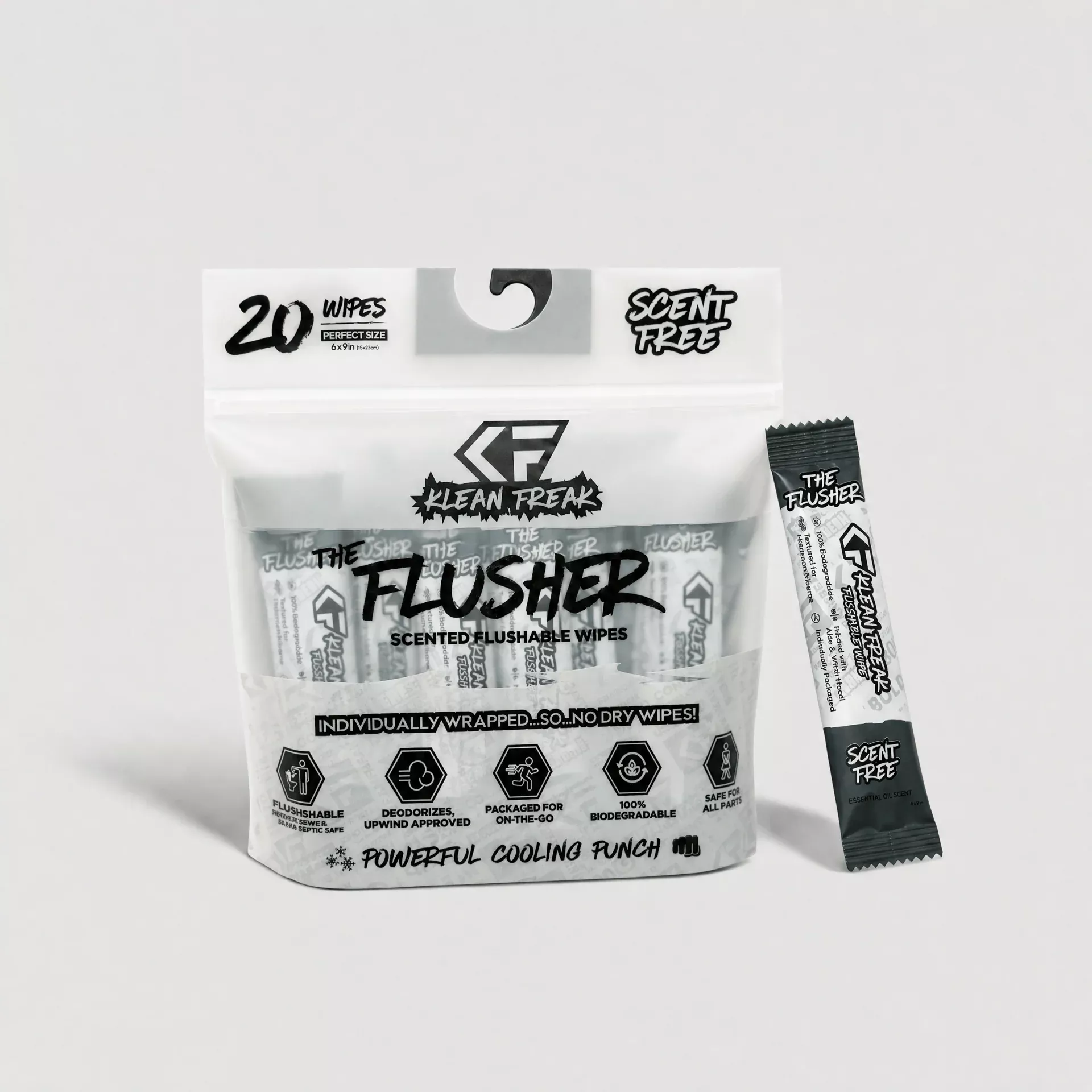 The Flusher 20 Pack - Flushable Wipes