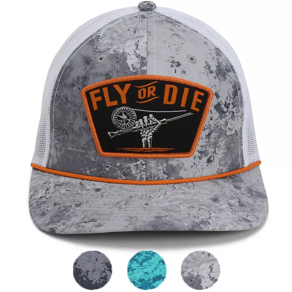 Fly or Die Hat Fly Fishing Mesh Back Rope Cap