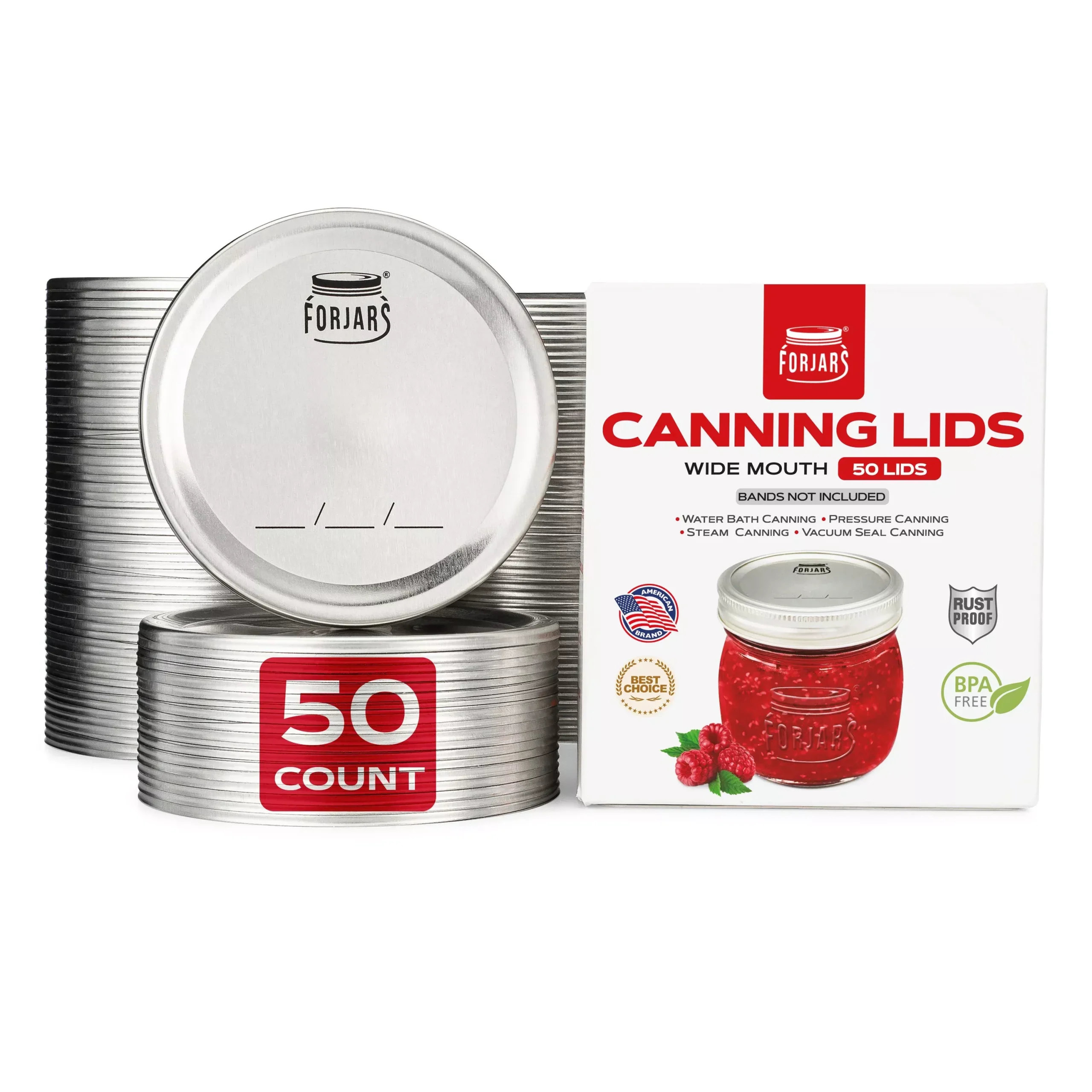 ForJars – 50 Wide Mouth Canning Lids