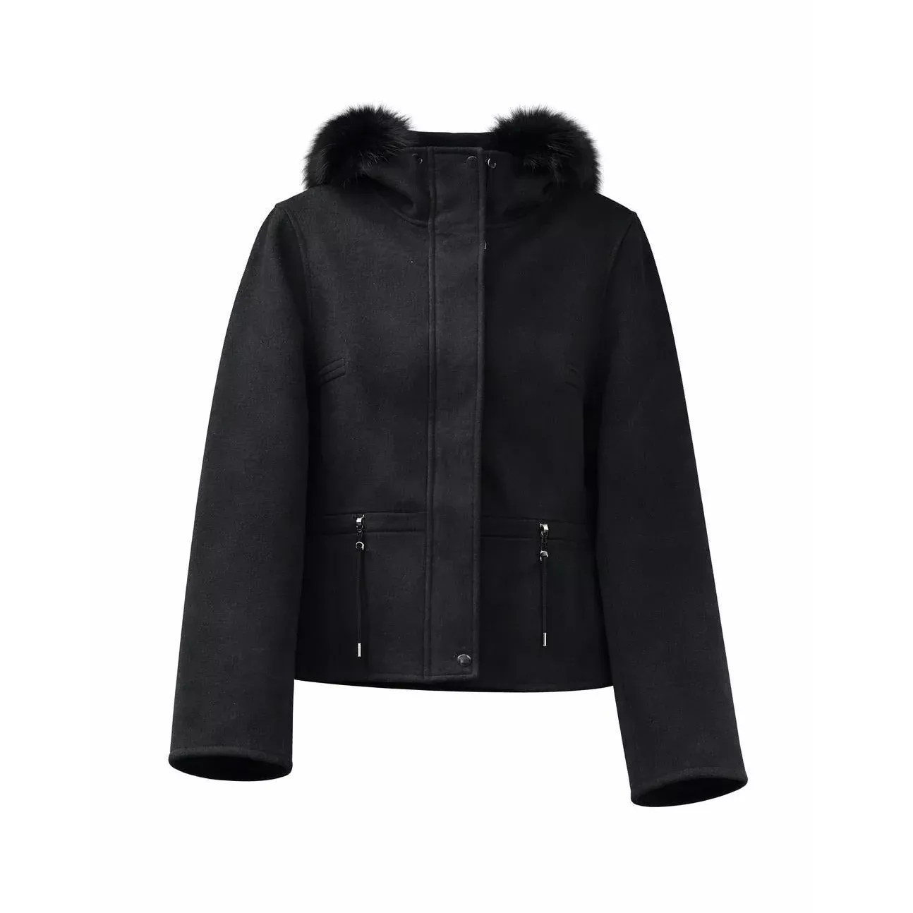 Frisson Victoria Cashmere & Wool Hooded Jacket