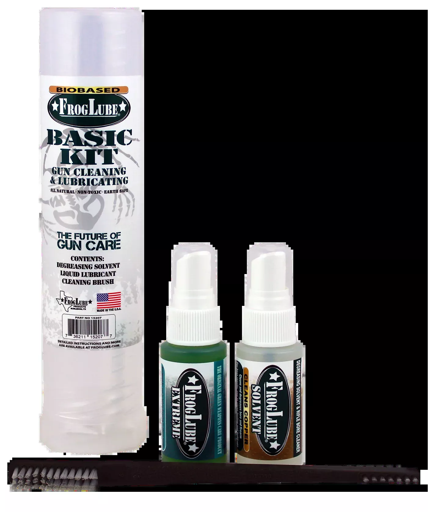FrogLube Basic Tube Gun Cleaning System Kit with 1oz Solvent, 1.5oz CLP & Brush, 15207