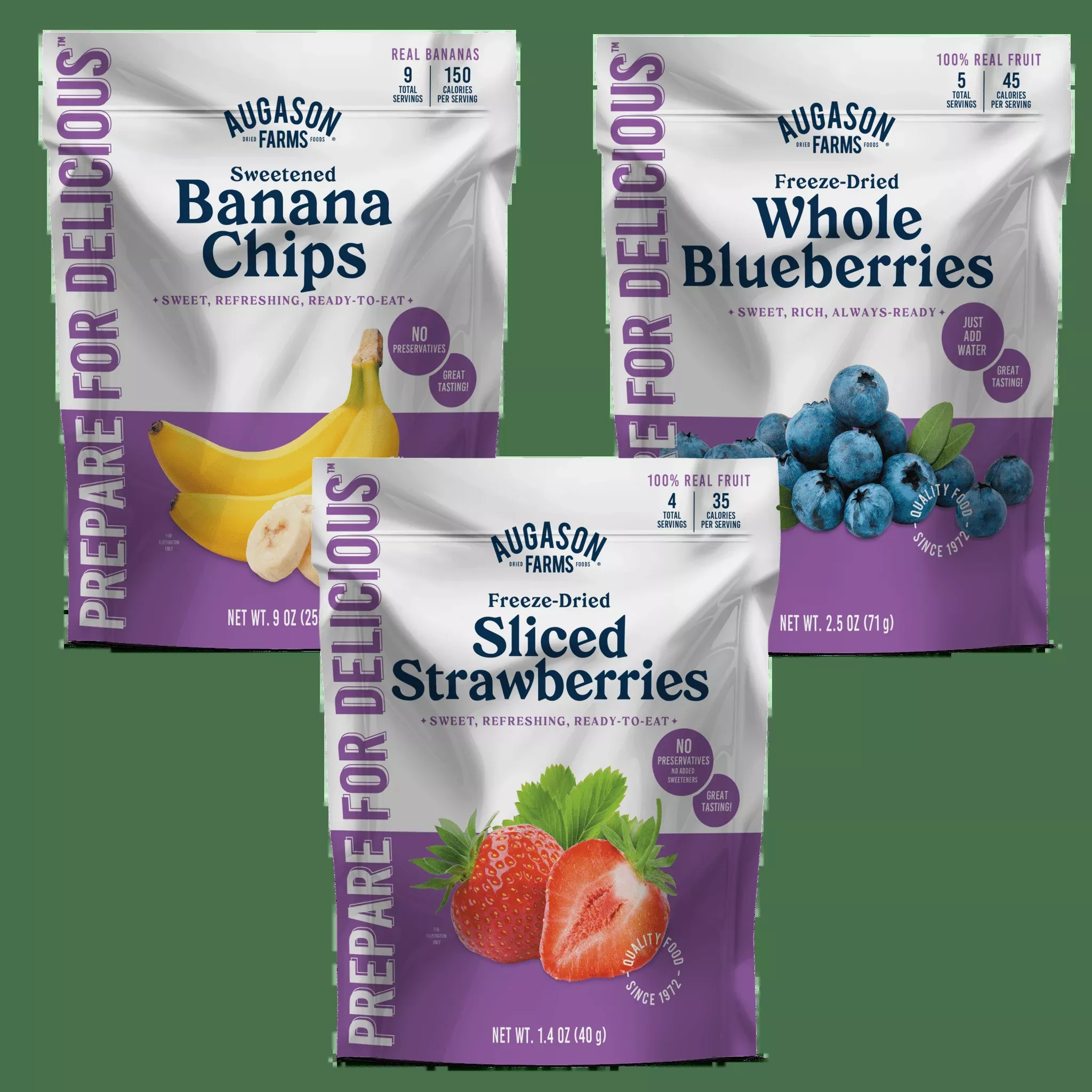 Fruit Pouch Variety Pack- Strawberry, Blueberry, Banana (SC)
