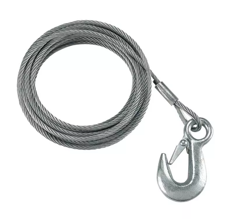 Fulton Trailer Winch Accessory, Cable w/ Hook, 3/16″ x 25’• WC325 0100