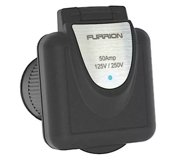 Furrion 50A 125/250V LED Square Inlet – Black• 2021124530