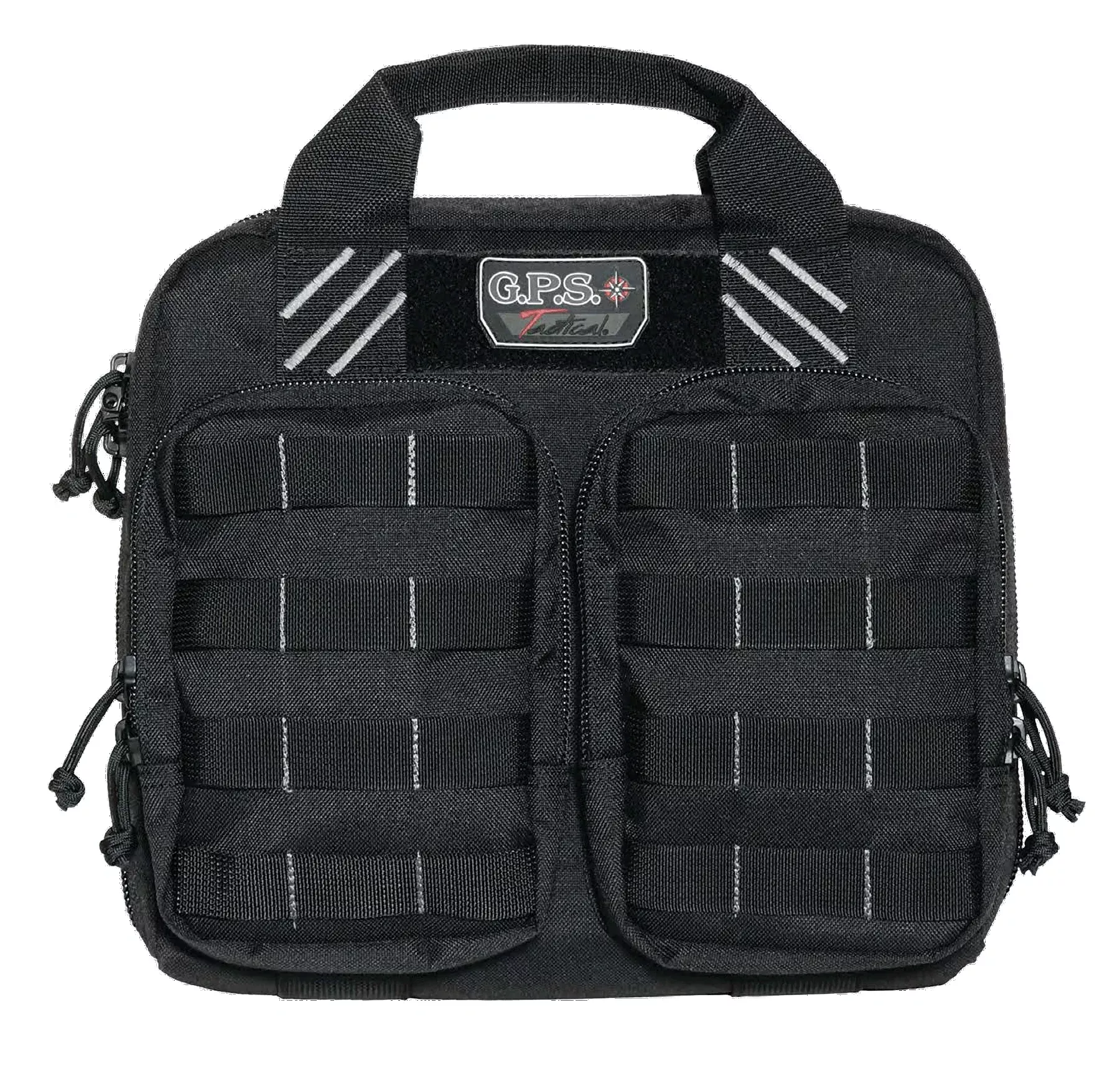 G*Outdoors Tactical Double +2 Pistol Case, 1000D Nylon, Teflon Coated, Black – T1412PCB