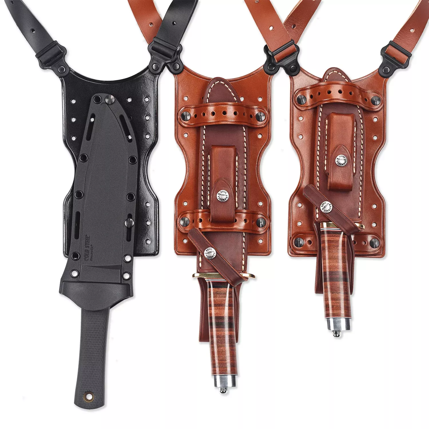 Galco Shuka Knife Holder – Tan Leather, Over the Shoulder Carry