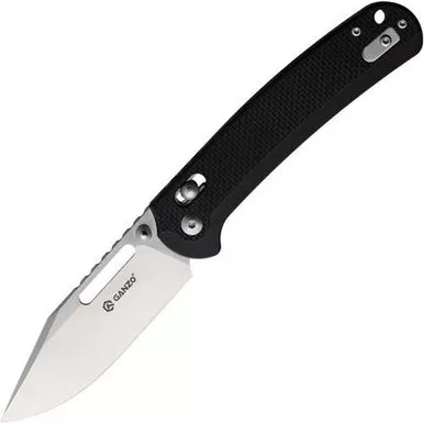 Ganzo G-Lock 440C Folding Knife Black G10 Handle