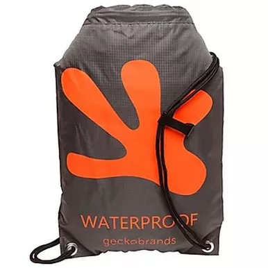 geckobrands Drawstring Waterproof Backpack Grey/Orange