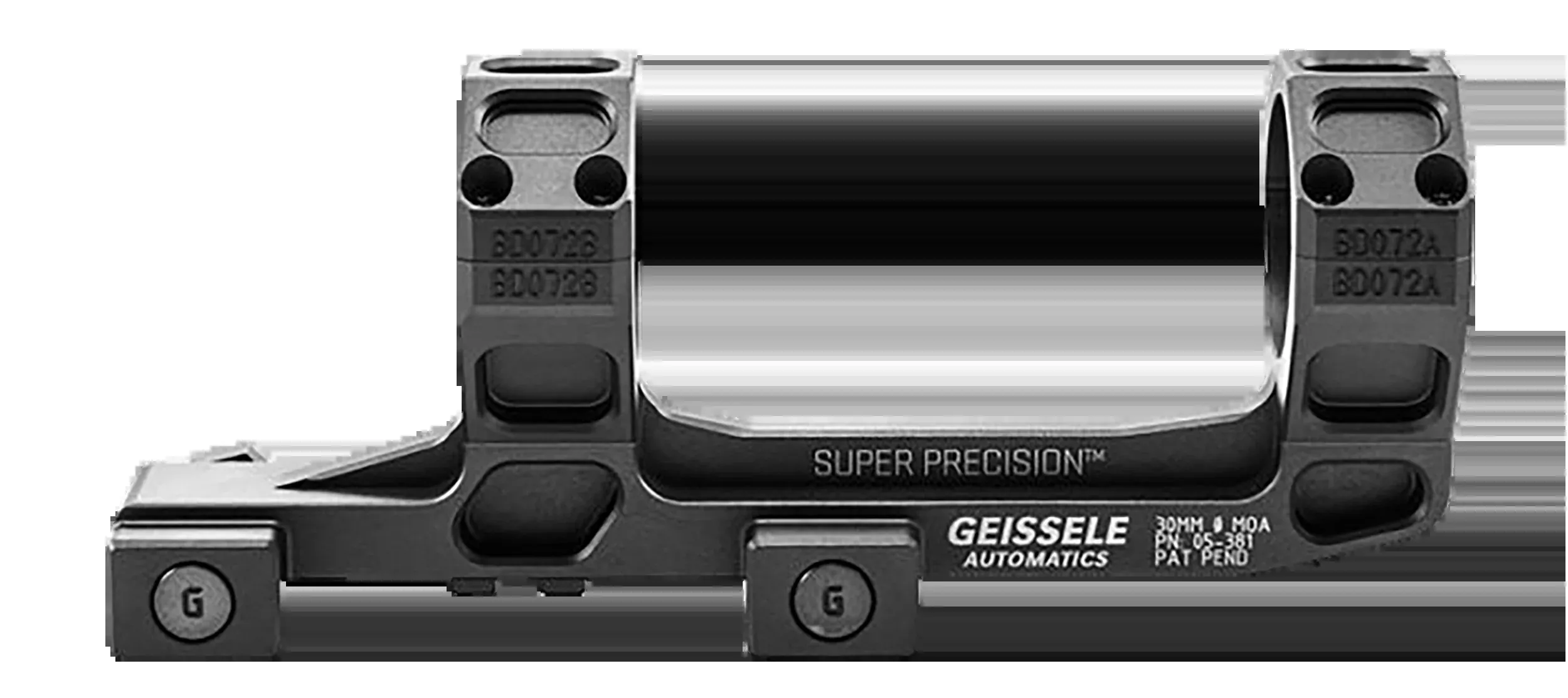 Geissele Automatics Super Precision AR-15/M4 30mm Extended Scope Mount, 7075-T6 Aluminum, Black 05381B
