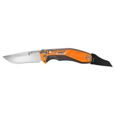 Gerber Randy Newberg DTS Folding Knife 3.75" 440C Drop Point Plain Edge Blade, Secondary Tendon Blade