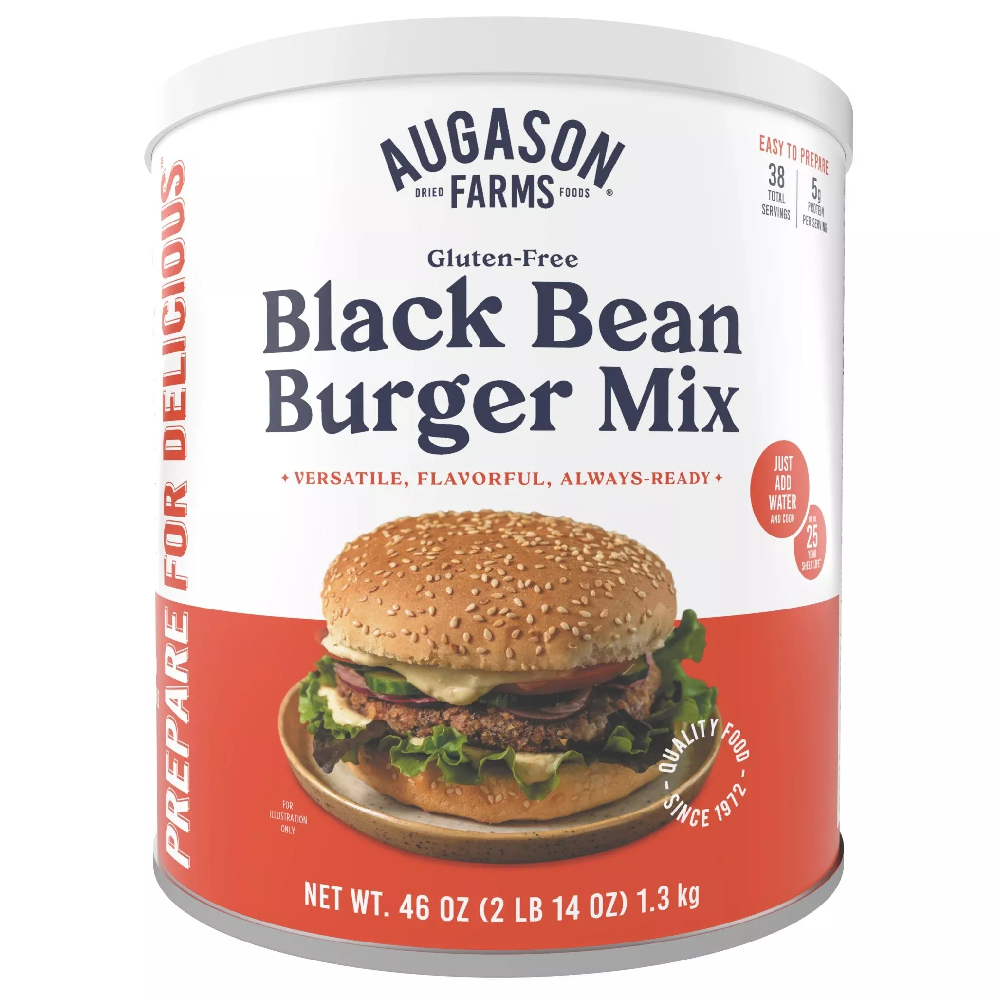 Gluten Free Black Bean Burger Mix Can, 38 Servings