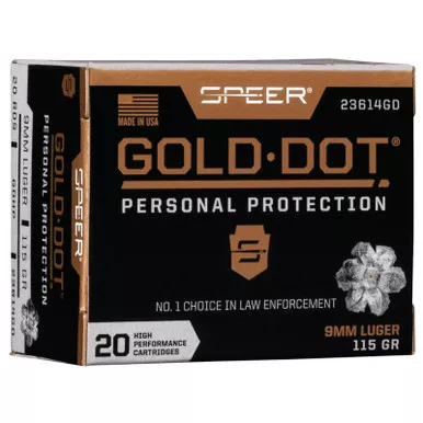 Gold Dot 23614GD Personal Protection 9mm 115 GR JHP 20 Rounds
